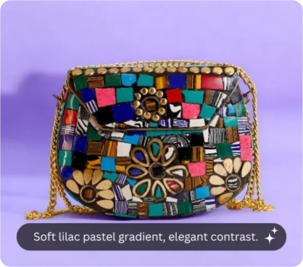 Create perfect product backgrounds with AI prompts.